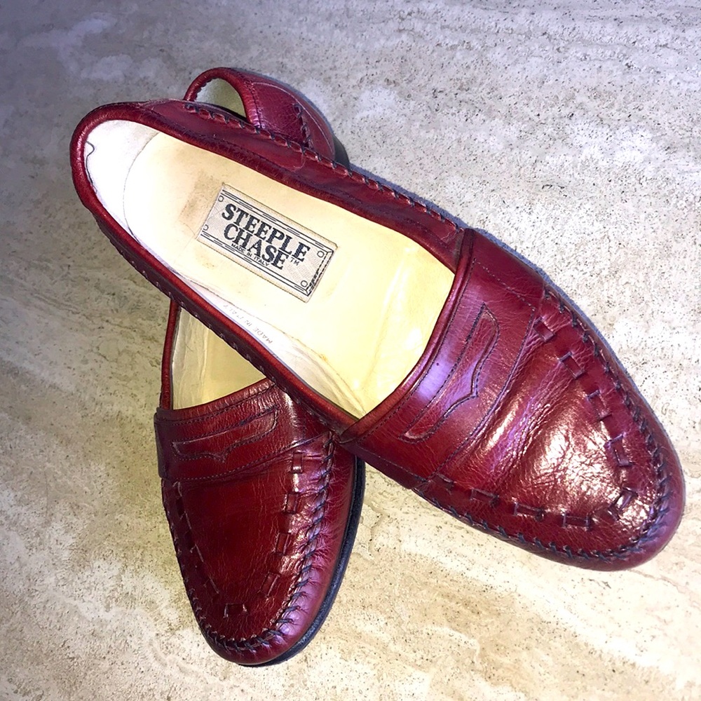 Like New Steeplechase, Made in Italy, Penny Loafer Leather Slip on